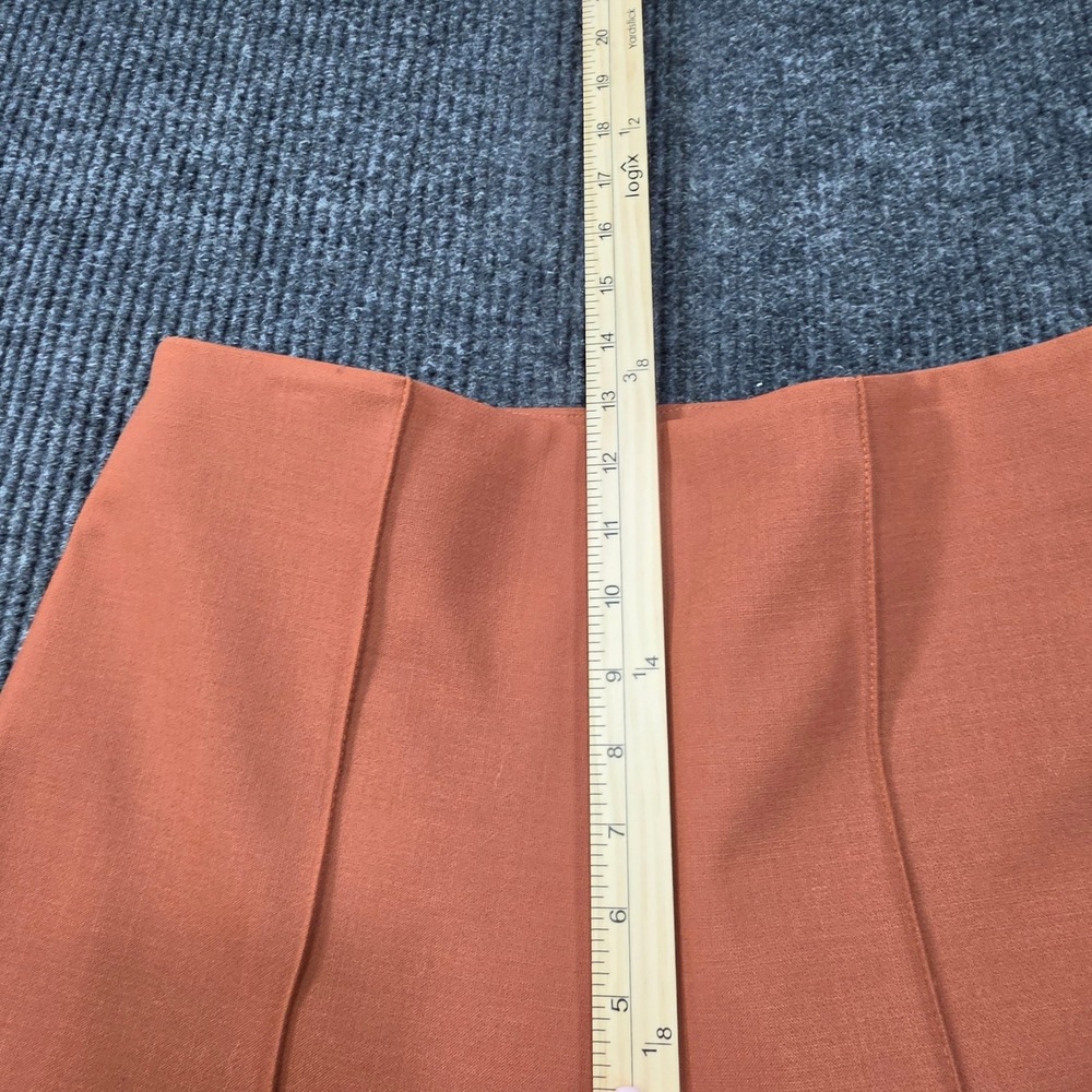 Rohe Lined Trousers Womens Rust Brown Excellent Pintuck Side Slit Pants - Picture 10 of 12